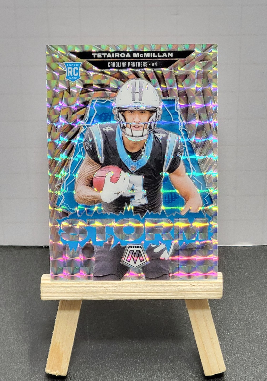 Tetairoa McMillan RC 2025 Mosaic Football Storm Insert Silver Mosaic #11