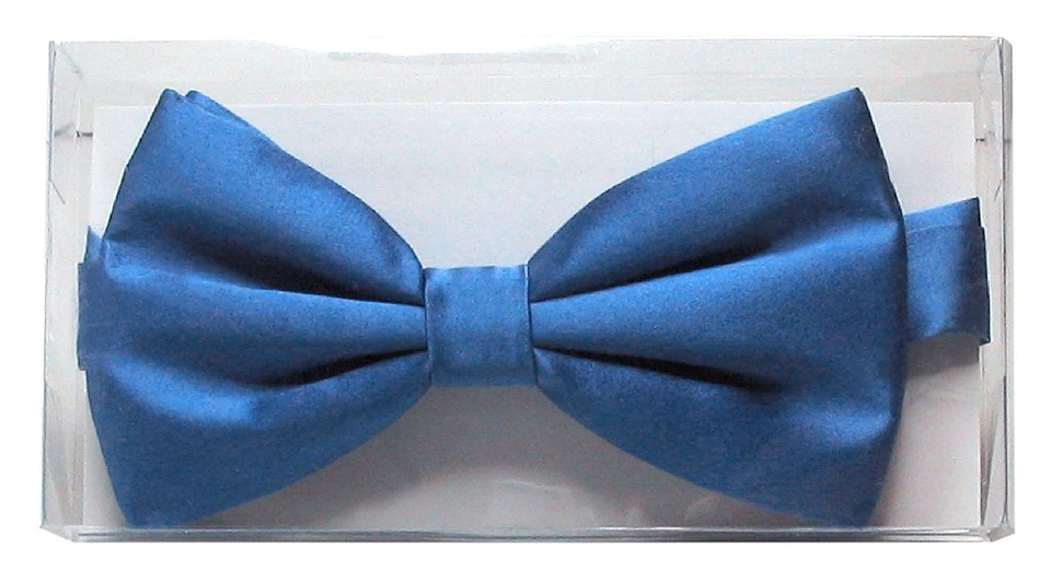 Pajarita 100 % SEDA Color AZUL REAL Sólido Para Hombre Pajarita para Esmoquin o Traje Foto 2 de 2