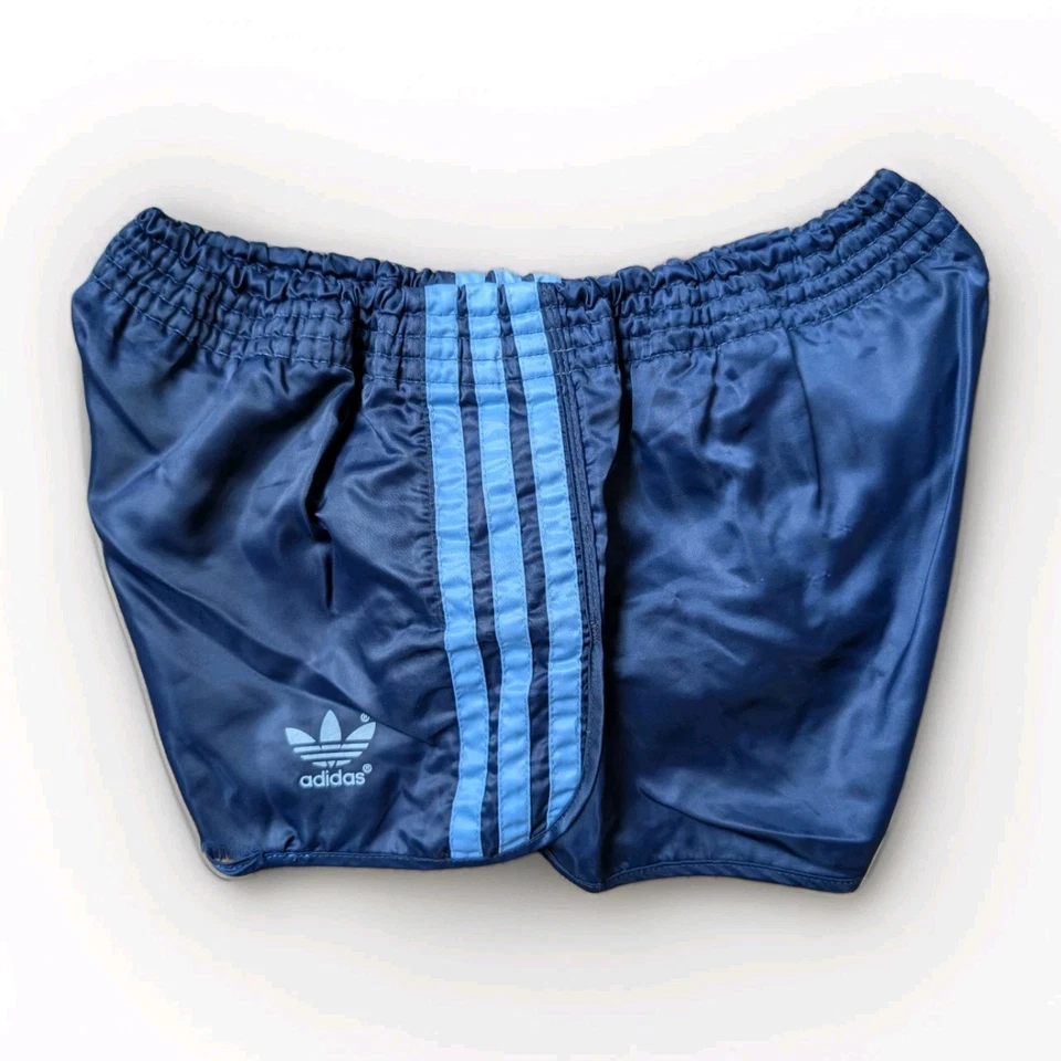 ADIDAS Glanz Nylon Sprinter Shorts blau D6 Vintage Running Sport Retro Fitness - Bild 3 von 4