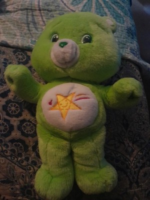Care Bear Oopsy Bear 2007 Green  Good Preowned Condition