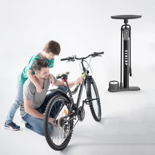 BIKE FLOOR PUMP HIGH PRESSURE Portable 160 PSI Bicycle Air Tire Ball Inflator - Picture 9 of 10