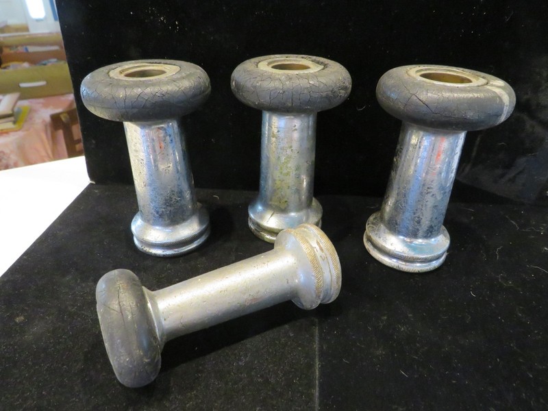 4 Vintage Elkhart Brass Fire Smooth Bore Nozzle Nozzles 1 1/2" & 1 1/4" NR
