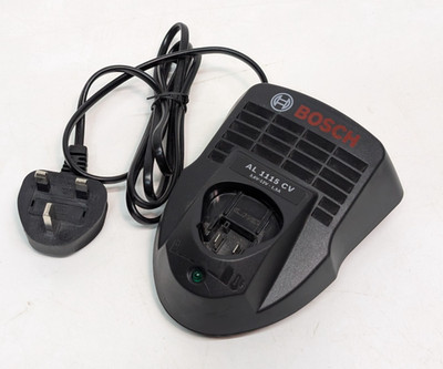Bosch AL-1115-CV Compact Battery Charger with UK 3-Pin Power Plug 3.6V-12V, 1.5A