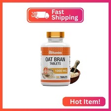 tnvitamins Oat Bran Tablets | 100 Tablets x 1,000 MG per Tablet | Oat Fiber Tabl