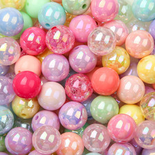 16Mm Color Acrylic Beads 100Pcs Cute Candy Colors Spacer Beads Loose Beads for D