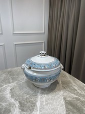 Wedgwood Florentine Turquoise Covered Tureen Bone China Made in England Large