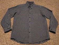 Pendleton 100 Virgin Wool Blue Plaid Button Front Shirt Men's Size Medium