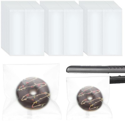 Yexiya 200 Pcs 6 x 9'' Matte Frosted Heat Seal Cookie Bags Cellophane Cookie B...