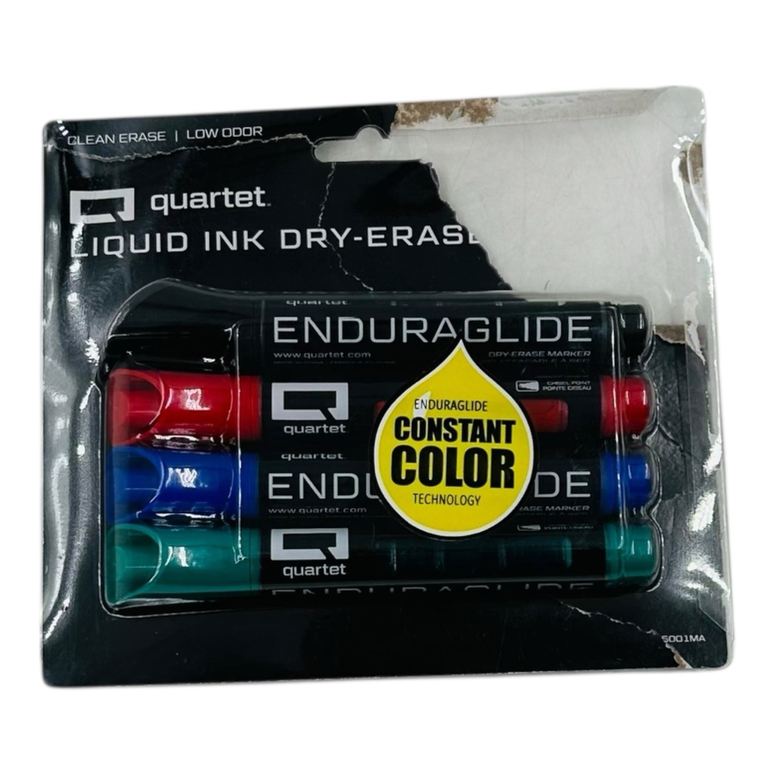 Quartet Liquid Ink Dry Erase Markers Black, Red, Blue, Green Chisel