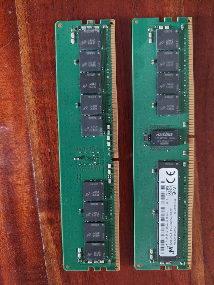 NEU Micron 2×32 GB ECC Server RAM PC4-3200AA-RE4-12 2Rx8 MTA18ASF4G72PDZ-3G2B2UL - Bild 2 von 2