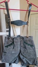 Authentic German Lederhosen Shorts Suede Leather Child SZ 6 - 126 Vintage
