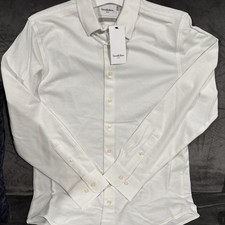 Goodfellow  Co. Long Sleeve Pique Button-down Dress Shirt Size S White NEW