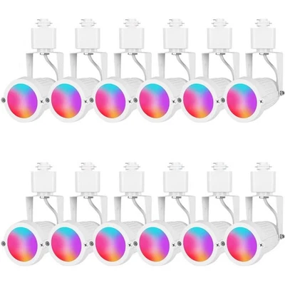 12-Pack H-Type EAGLOD 12W RGB LED Track Light Heads,RGBW Color Changing