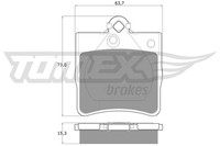 Bremsbelagsatz Scheibenbremse Tomex Brakes TX 12-29 FüR Mercedes Chrysler Klasse