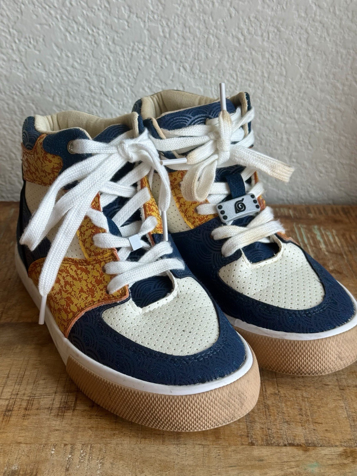 SAOLA Sneakers alte Ground Up Naruto Shippuden ragazzo taglia 3 blu arancione ottime condizioni