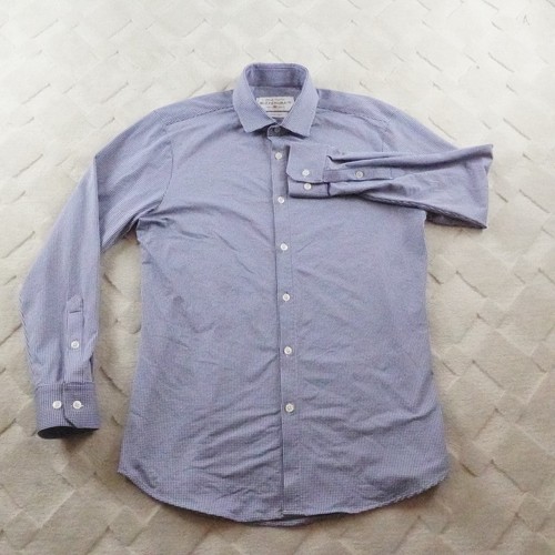 Mizzen+Main Button Up Shirt Mens Medium Trim Fit Plaid Blue Spinnaker Collection - Picture 2 of 10