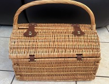Cestino da picnic a botte Ascot foderato in tela rattan con pelle - serve 4