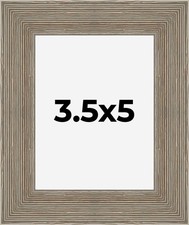3.5x5 Frame Gray Barnwood Picture Frame Modern Photo Frame UV Acrylic, Acid Free