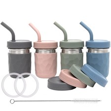 2-in-1 Drinking Cups for Kids, Durable Stainless Steel Tumbler for Smoothies,...