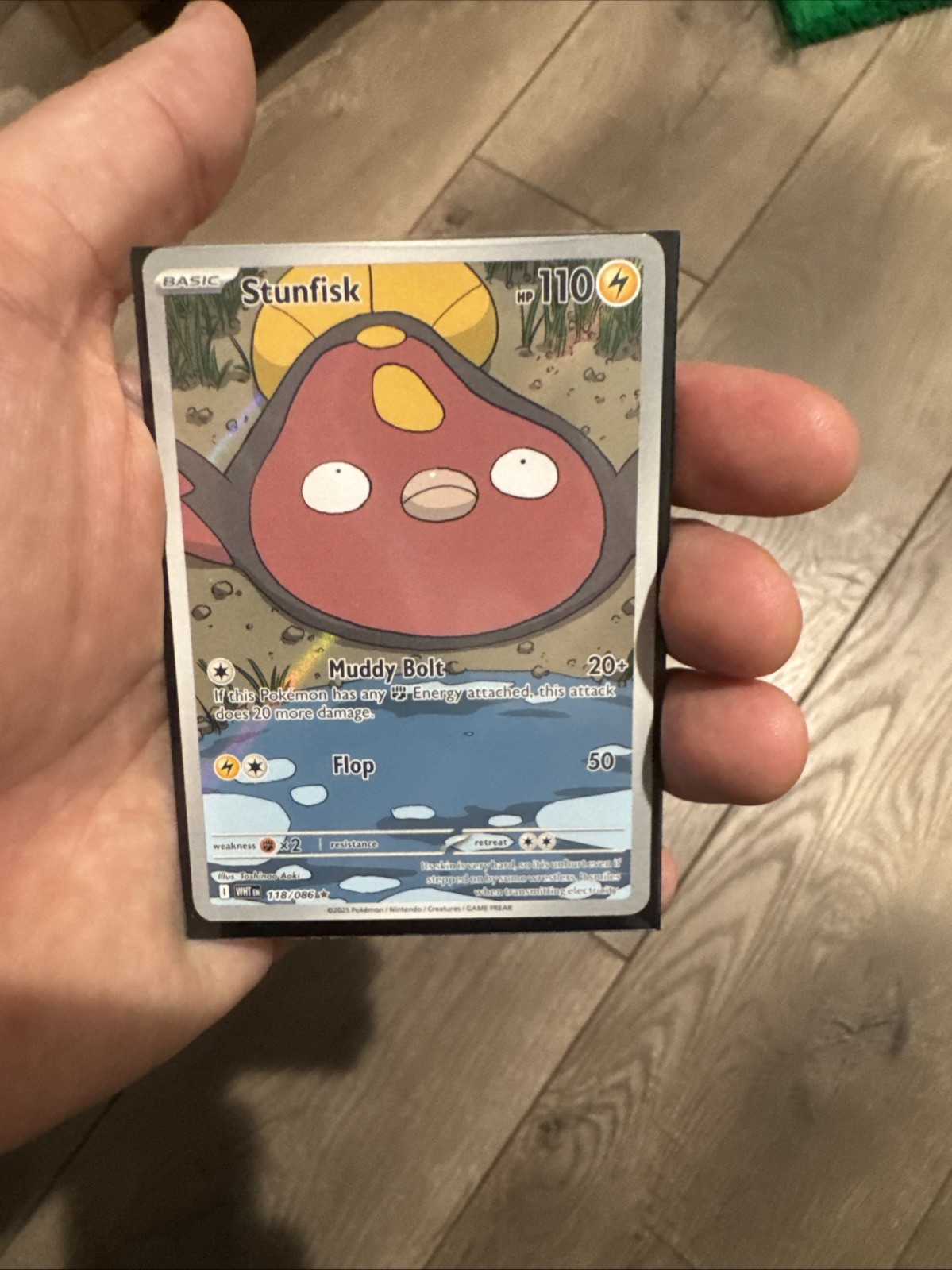 Pokemon Stunfisk Illustration Rare White Flare English Card 118/086