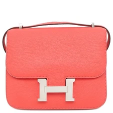HERMES Shoulder Bag Constance 3 Mini Miroir Shave  Rose texas SilverMetal