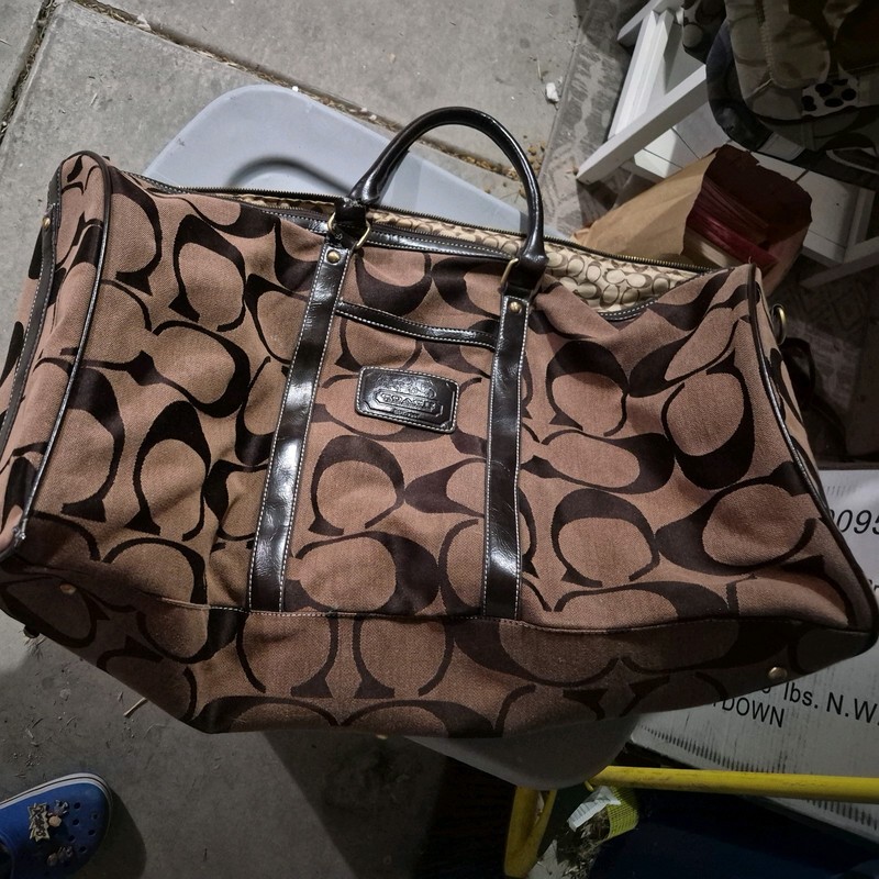 Vintage Coach Travel Duffel Bag needs work see description y2k
