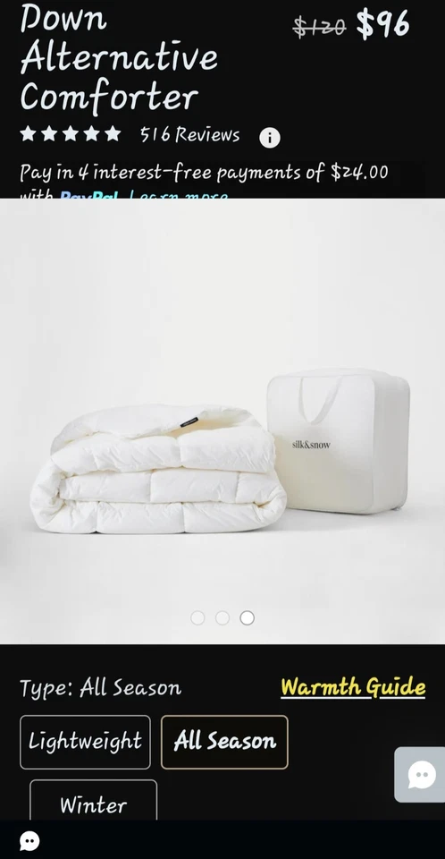 Silk & Snow All Season Down Alternative Comforter/full & queen Size/ Comfy NIB - Image 2 of 4