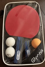 Glymnis Table Tennis Racket Set, 2 Paddles, 4 Balls, Carry Case