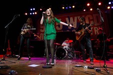 Cherrill Green Hannah Blaylock and Dean Berner of Edens Edge durin- Old Photo 13