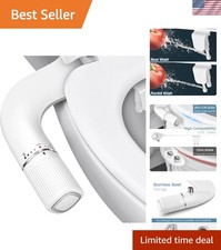 Toilet Bidet Attachment Dual Nozzle Cold Water Stainless Steel Inlet