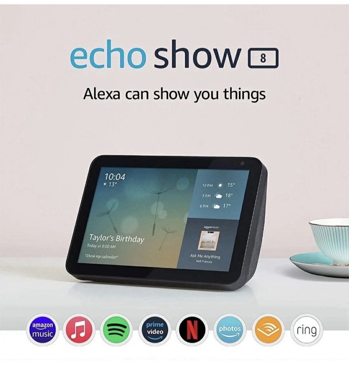 Amazon Echo Show 8 Alexa Charcoal Smart Speaker for sale online | eBay