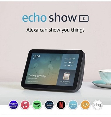 Amazon Echo Show 8  Smart Display (1st Gen) Charcoal Black Sealed  Summer Deals