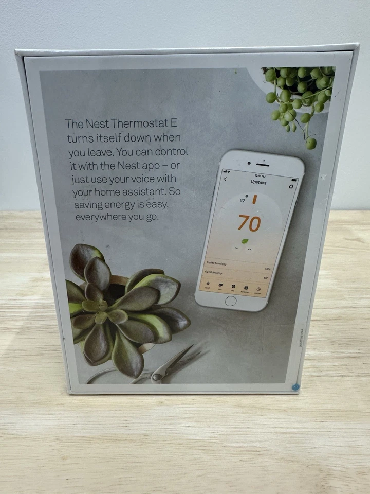 Google Nest Thermostat E - T4000ES Smart Thermostat White • NEW Sealed Box - Image 2 of 3