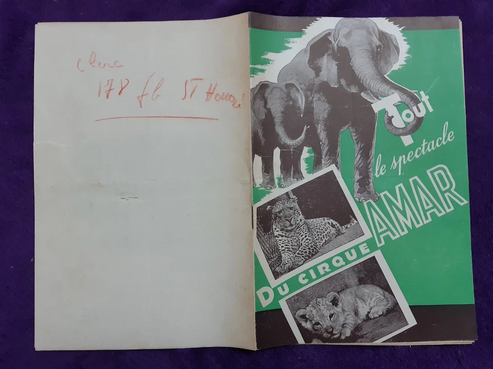 Programme Cirque AMAR - 1950 - Spectacle - Centenaire - Cavalerie - PARIS - - Photo 2/4