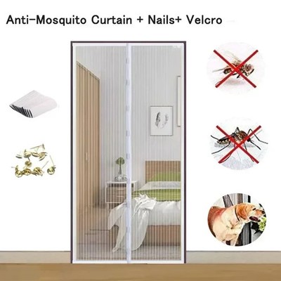 Magnetic Screen Door Mesh Curtain Durable Heavy Duty Mosquito Net Bug Hands Free