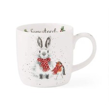 Wrendale Designs 'Snow Angel' Rabbit & Robin Mug