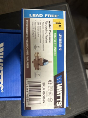 #ad Watts 1 LFN45BM1 U Lead Free Water Pressure Reducing Valve 1quot; 0754713 371 $60.00