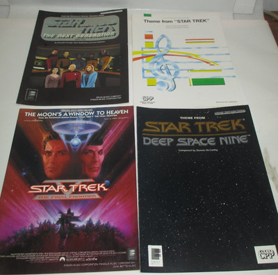 Vintage STAR TREK Lot 4 Pieces SHEET MUSIC Classic DS9 Next Generation V CM6422