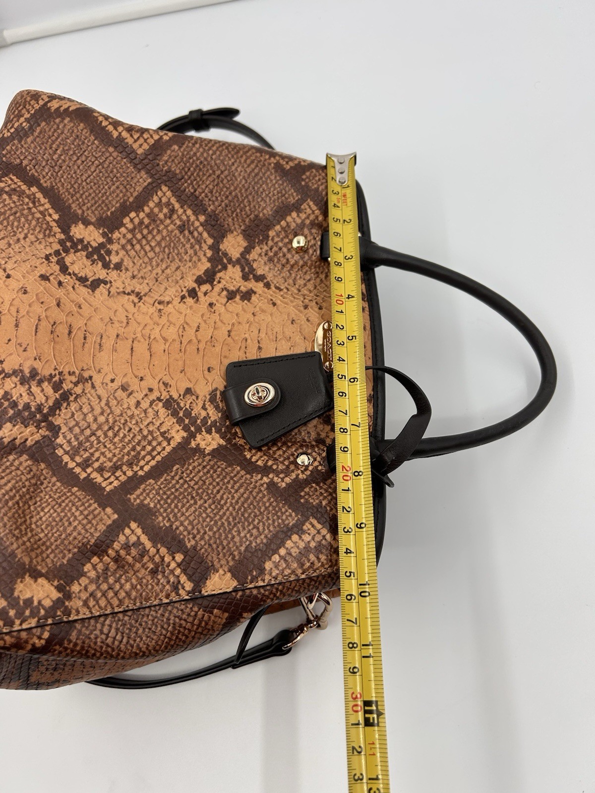 Authentic Coach Python Embossed Leather Margo Car… - image 15