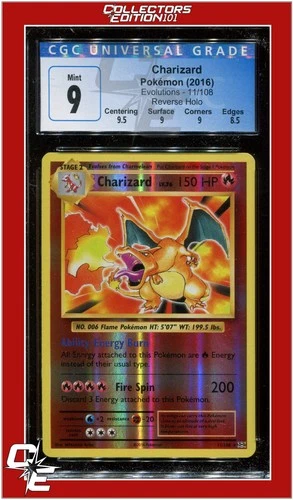 Evolutions 11 Charizard Reverse Holo CGC 9 - Subgrades