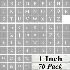 1 Inch Alphabet Letter Stencils for Painting - 70 Pack and 1