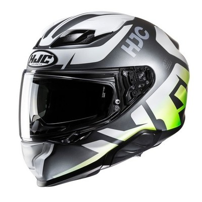 HJC F71 BARD GRÜN WEISS MATT FULLFACE GLASFASER MOTORRADHELM