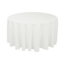 Gee Di Moda Round Tablecloth - 120 Inch White Round Table Cloth for 60 to 96 ...
