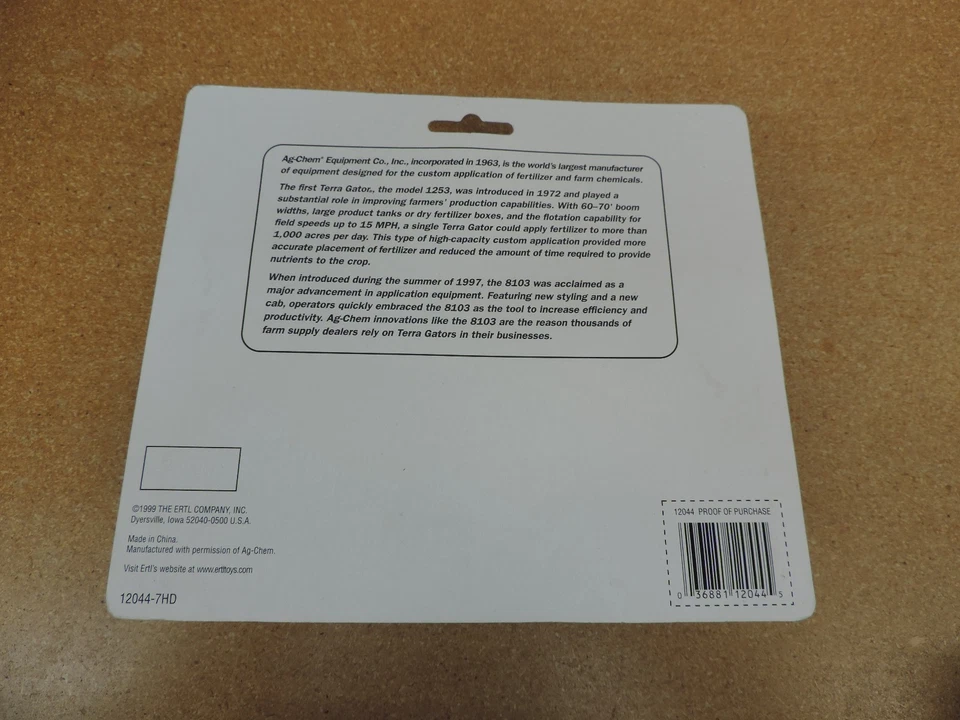 Terra-Gator 8103 Dry Air Spreader ERTL 1/64 Ag-Chem diecast farm toy B15 Z - Image 4 of 4