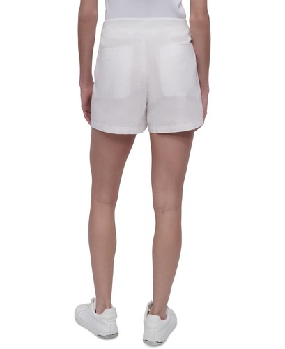 DKNY Sport Cargo Shorts Women's Small White Cotton Flat Front Drawstring PAL169 - Picture 8 of 12