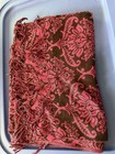 Red & Black Floral Fringed scarf 100% Polyester 50" x 60" — photo 2