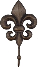 SPI Home Cast Iron Fleur De Lis Wall Hook,Hooks & Hangers