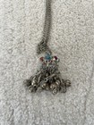 Vintage Afghan Middle Eastern Necklace Pendant Bells Coral Turq Silver Tone — photo 6