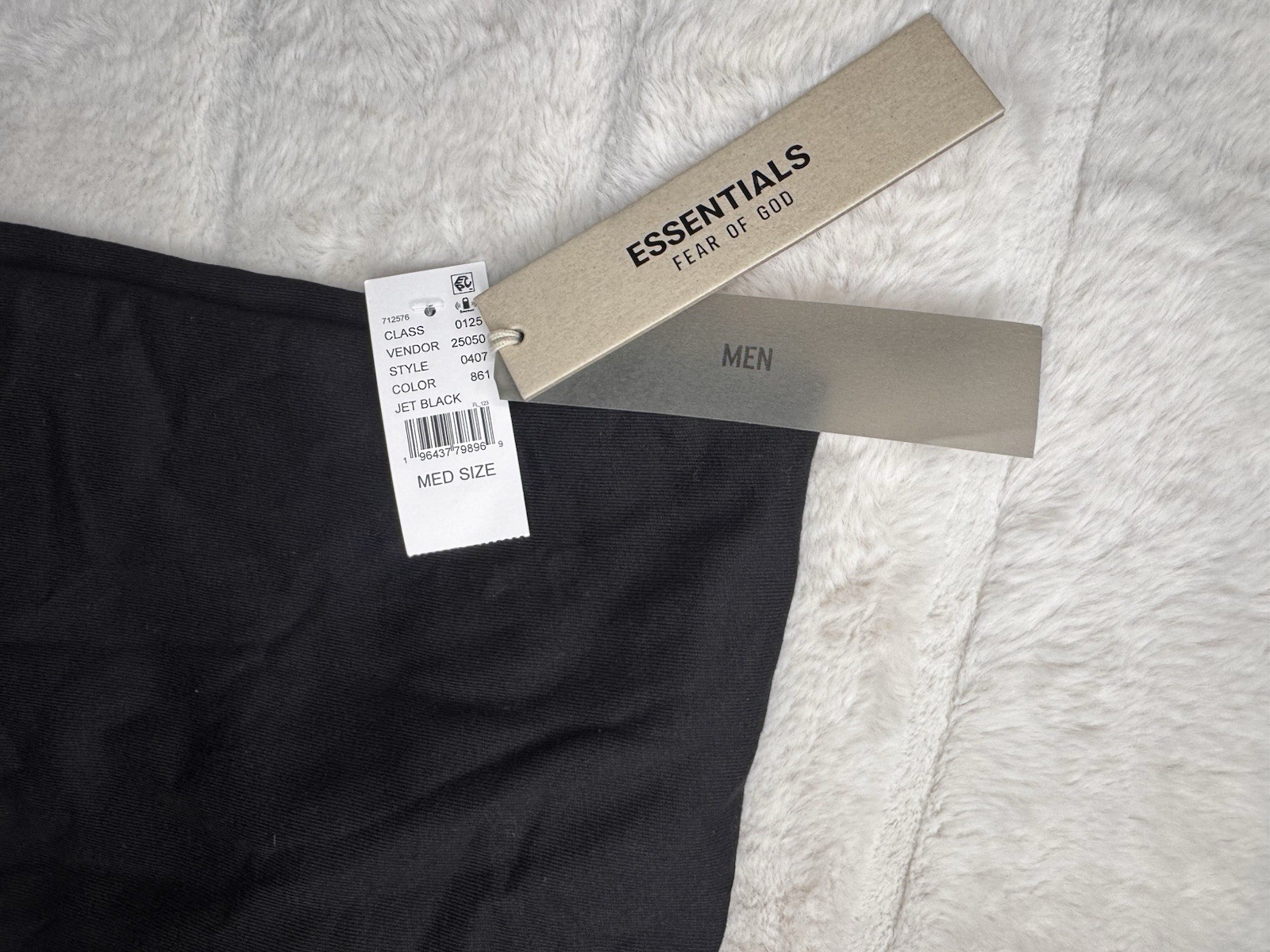 Essential Fear of God Black mens MED Pique 90s Short Sleeve Tee Free ShippingA39 thumbnail 2