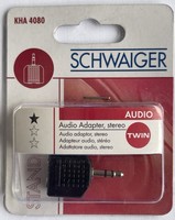 Schwaiger Audio Adapter Klinke Stecker 2X Buchse Auf 1 X 3,5Mm Aux KopfhöRer